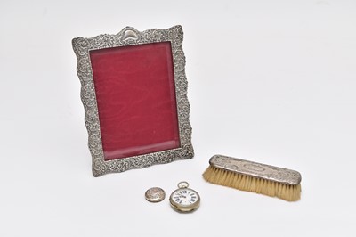 Lot 360 - A silver mounted photograph frame and brush