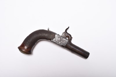 Lot 308 - English percussion pistol, mid-19th century