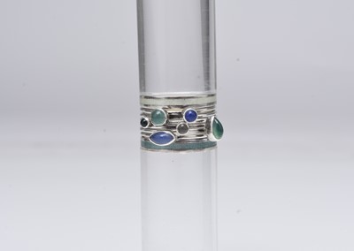 Lot 261 - Wendy Ramshaw; a set of eight silver gem set and enamel stacking rings