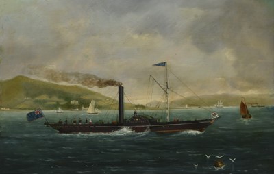 Lot 205 - English School (19th century) Royal Mail Packet - V.R Paddle Steamer 'Isle of Bute'