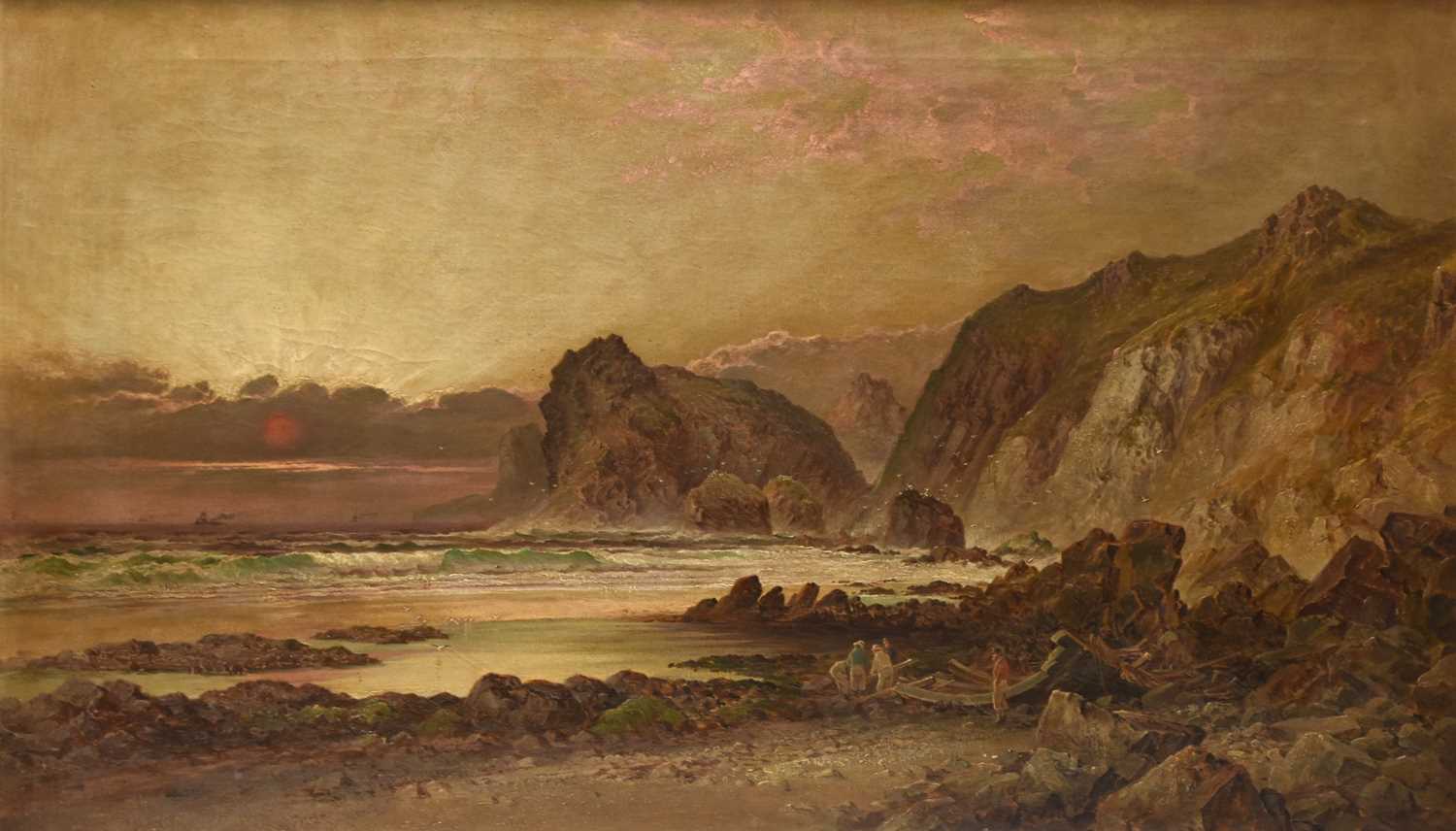 Lot 5 - W Gibbons (act.1858-1892) Lion Rock, Lizard, Cornwall