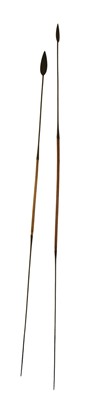 Lot 266 - Two African Zulu tribal double-ended hunting spears