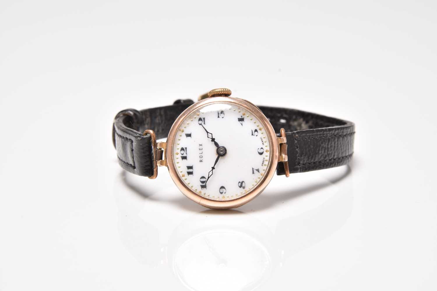 Lot 42 - Rolex: A lady's 9ct gold wristwatch