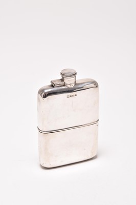 Lot 36 - A silver hip flask