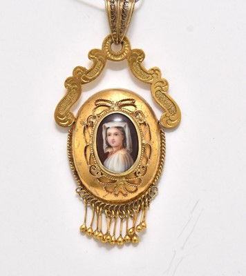 Lot 267 - A late 19th century portrait locket pendant