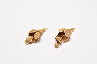 Lot 212 - A pair of late 19th century tassel earrings