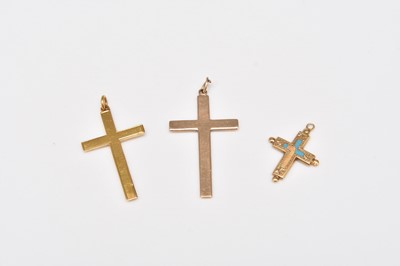 Lot 399 - Three cross pendants