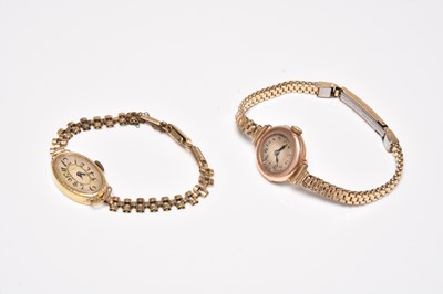 Lot 157 - Two lady's gold bracelet watches, early 20th century