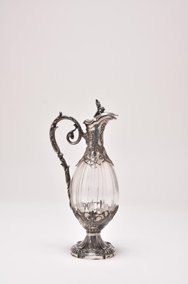 Lot 10 - A French silver mounted glass claret jug