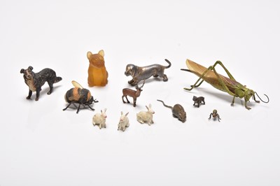 Lot 307 - A collection of various cold-painted lead and bronze miniature animal and insect figures