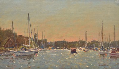 Lot 118 - Richard Price (British, b.1962) Sailing on a Sunday, Harbour Scene