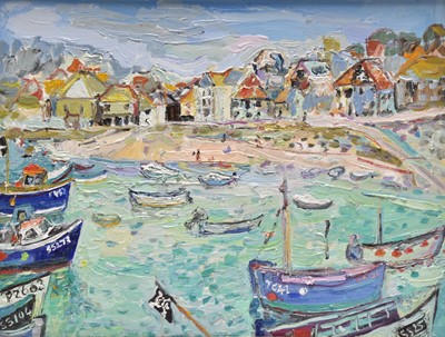 Lot 102 - Linda Mary Weir (British, b.1951) Harbour Scene