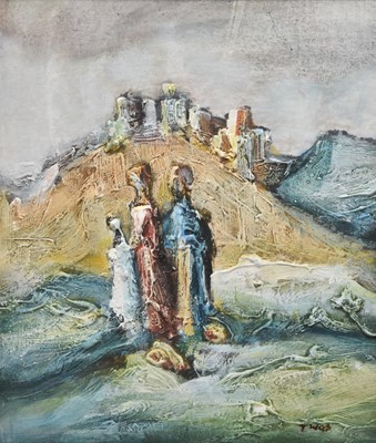 Lot 155 - Tadeusz Was (Polish, 1912-2005) Landscape with Figures