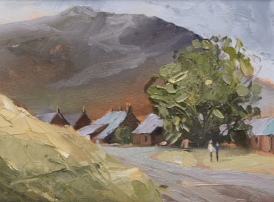 Lot 102 - G McVittie (British, 19th century), Hillside village