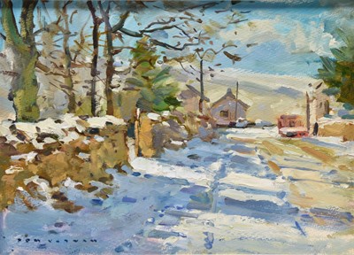 Lot 81 - Tom Oldham (1928-2019) Snow at Greenside