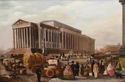 Lot 298 - English School (19th/20th century) St George's Hall, animated street scene
