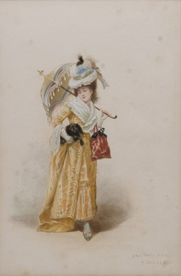Lot 303 - After Charles Edouard Edmond Delort (1841-1895) Portraits of ladies, a pair (2)