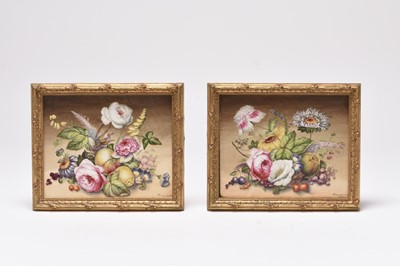 Lot 54 - A pair of good quality English porcelain plaques painted by William Hall, 1831
