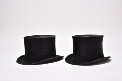 Lot 333 - Two silk top hats, boxed
