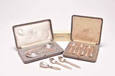 Lot 172 - A collection Georg Jensen Cactus pattern silver flatware