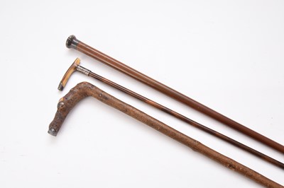 Lot 155 - Three silver mounted canes