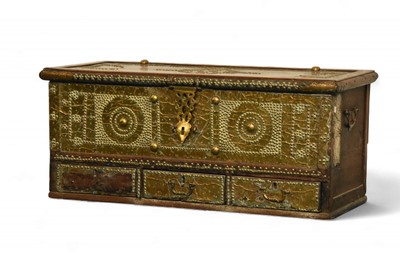 Lot 157 - A Bombay or Surat studded chest, 19th-20th century