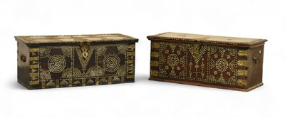 Lot 158 - Two Shisham rosewood studded chests, 19th-20th century