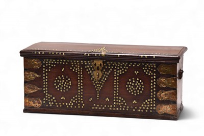 Lot 160 - A Shisham rosewood studded chest, 19th-20th century
