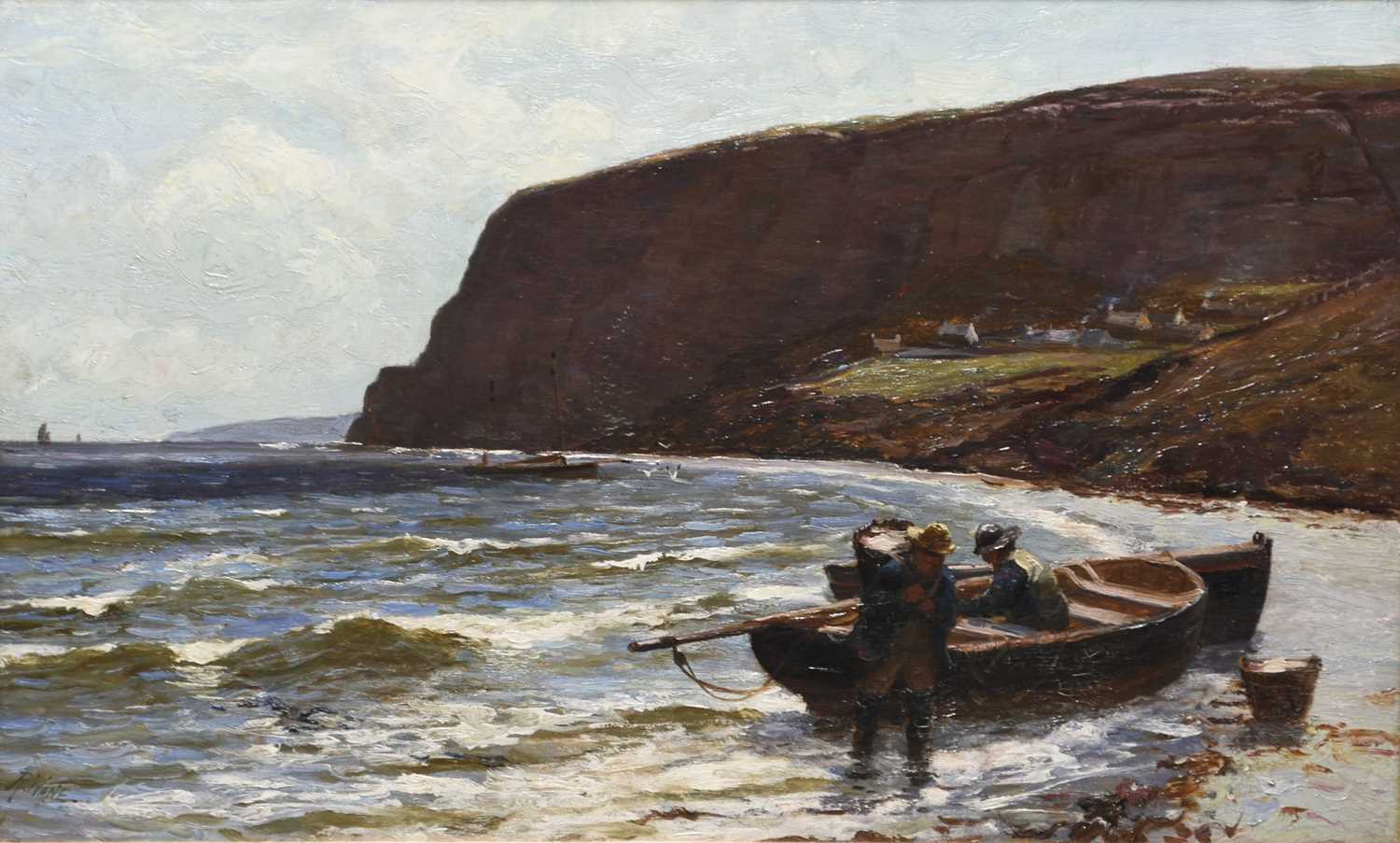 Lot 6 - Richard Wane (1852-1904) North Wales coastal scene