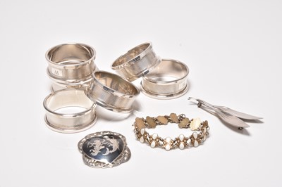 Lot 163 - A Danish silver gilt and enamel bracelet