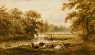 Lot 45 - Henry Earp Senior (1831-1914) Cattle Grazing at a Riverside