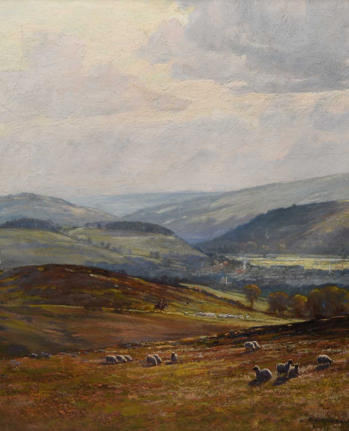 Lot 39 - Sam Garratt (1814-1946) A Rider in a Hilly Landscape