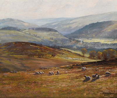 Lot 39 - Sam Garratt (1814-1946) A Rider in a Hilly Landscape