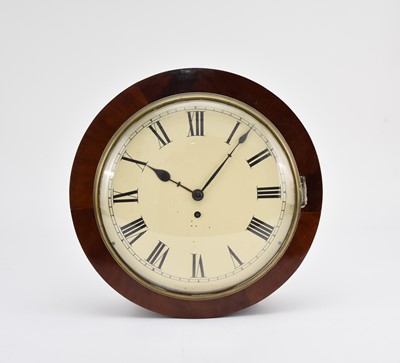 Lot 368 - A mahogany circular fusee wall clock