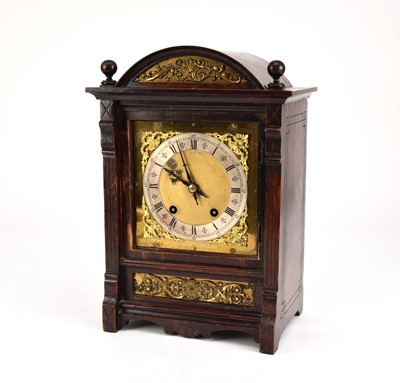Lot 219 - A German 'Ting Tang' oak bracket clock