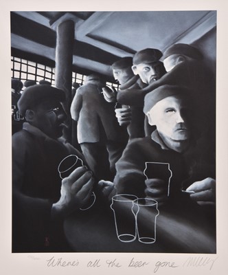 Lot 229 - Mackenzie Thorpe (b.1956) Where's all the Beer Gone?