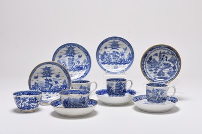 Lot 26 - An assembled collection of Caughley and Coalport 'Tower' porcelain, with one Chinese saucer