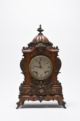 Lot 76 - A Lenzkirch rococo revival bronze-mounted walnut bracket clock and bracket