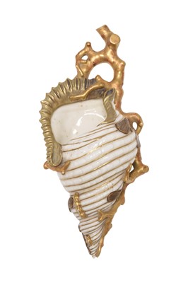 Lot 93 - Royal Worcester blush ivory and gilt wall pocket vase, dated 1879