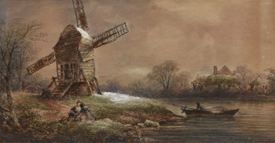 Lot 73 - Three Small River Scenes watercolours and another (19th century) (4)