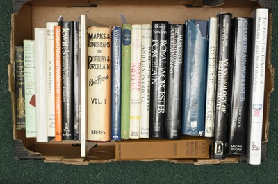 Lot 180 - 9 Boxes of Reference books on English, European, Oriental and American ceramics