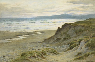 Lot 258 - Tom Clough (1867-1943) Calm Waters by a Rocky Shore