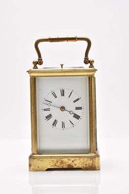 Lot 254 - A French gilt brass repeater carriage clock