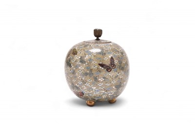 Lot 84 - A small Japanese cloisonne globe from pot and cover