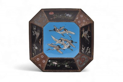 Lot 86 - A Japanese cloisonne dish, Meiji era
