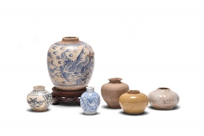 Lot 1 - A group of Chinese pottery jarlets, Ming Dynasty and later