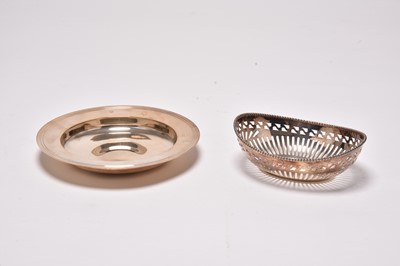 Lot 313 - A silver Alms style dish and a pierced dish
