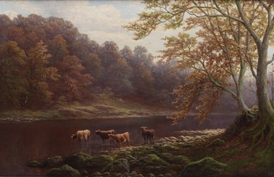 Lot 318 - William Mellor (1851-1931) Cattle in the Wharfe