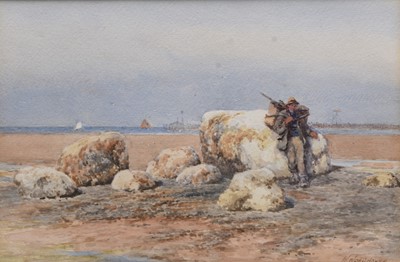 Lot 211 - William Woodhouse (1857-1935) On the Lancashire Coast