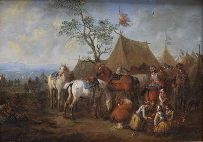 Lot 56 - Manner of Philips Wouwermans (1619-1668) Cavalry Encampment